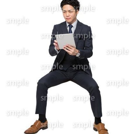 Cutout People　座る　男性　LL_006