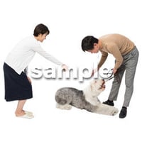 Cutout People　犬の散歩　II_490