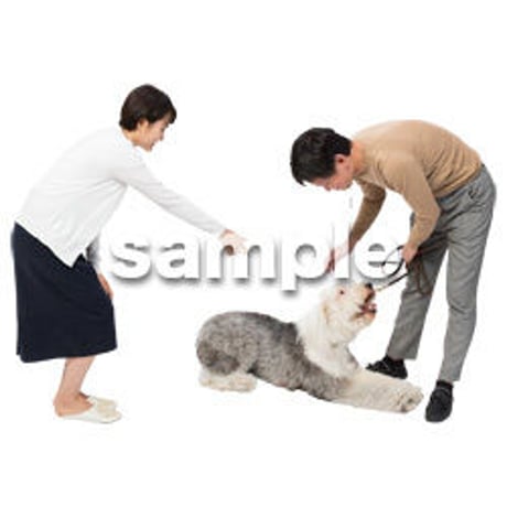 Cutout People　犬の散歩　II_490