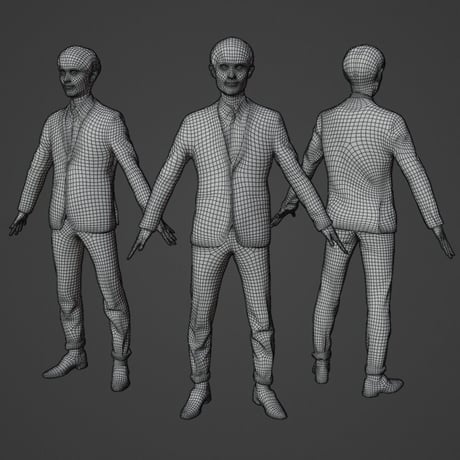 3D人モデルAポーズ　158_Toshi