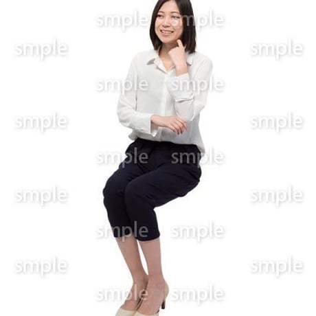 Cutout People　座る女性　KK_151