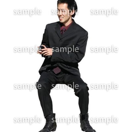人物切抜き素材　座る人編　H_149