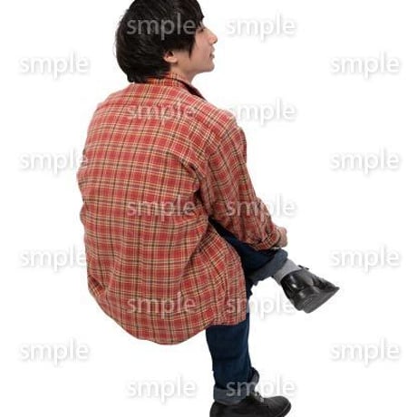 Cutout People　座る　男性　LL_429