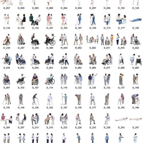 100個セット★人物切抜き素材-医療  1k010