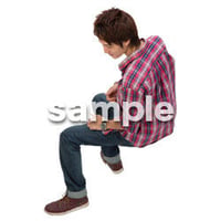 Cutout People　鳥瞰　座る男性 　FF_438