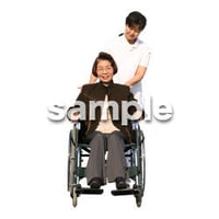 人物切抜き素材　医療・シニア車椅子編　D_254