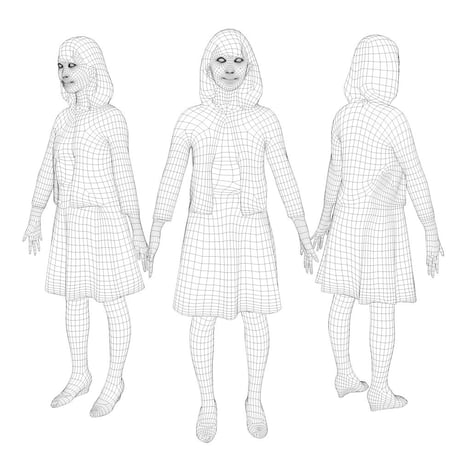3D人モデルAポーズ　016_Kana