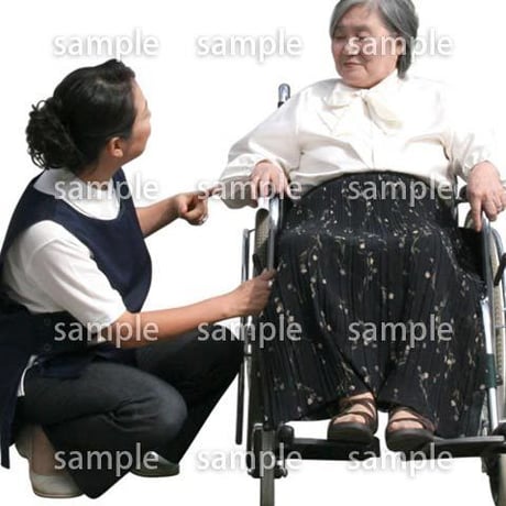 人物切抜き素材　医療・シニア車椅子編　D_297