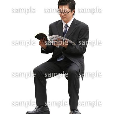 人物切抜き素材　座る人編　H_160