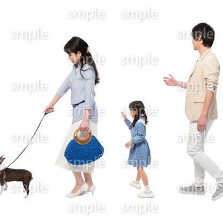 Cutout People　犬の散歩　II_448