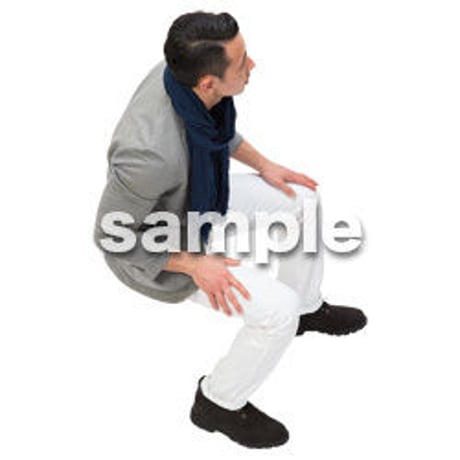 Cutout People　鳥瞰　座る男性 　FF_387