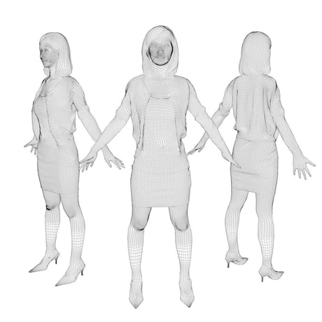 3D人モデルAポーズ　094_Aya