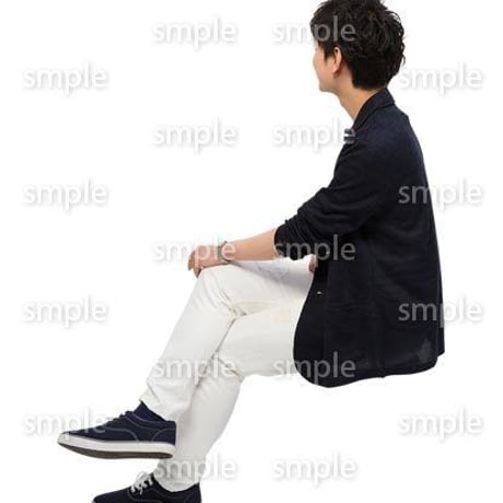 Cutout People　座る　男性　LL_163