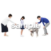 Cutout People　犬の散歩　II_493