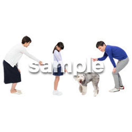Cutout People　犬の散歩　II_493