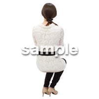 Cutout People　外国人-女性-座る　BB_450