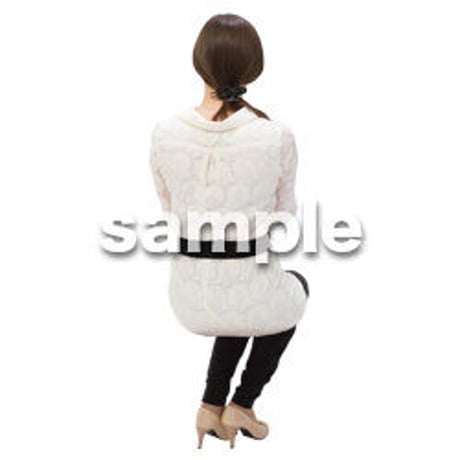 Cutout People　外国人-女性-座る　BB_450