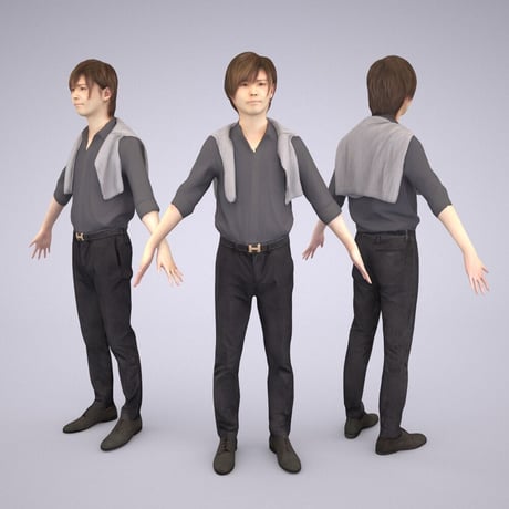 3D人モデルAポーズ　086_Ren