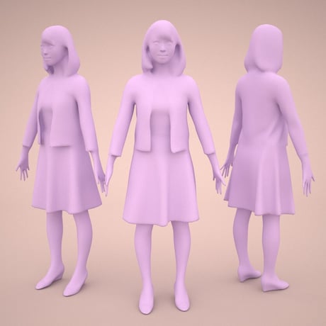 3D人モデルAポーズ　016_Kana