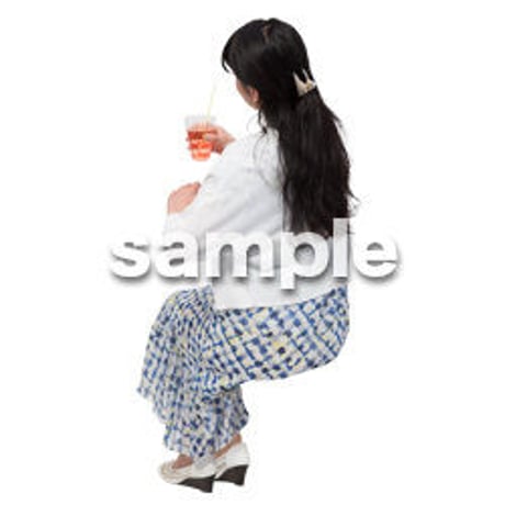 Cutout People　座る女性　KK_329