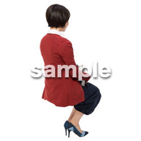 Cutout People　座る女性　KK_274