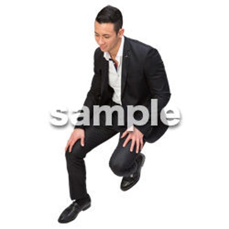 Cutout People　鳥瞰　座る男性 　FF_382