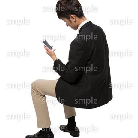 Cutout People　座る　男性　LL_060