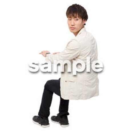 Cutout People　座る　男性　LL_345