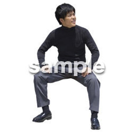 人物切抜き素材　座る人Ⅱ編　Q_524