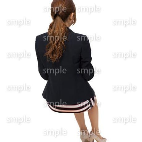 Cutout People　座る女性　KK_015