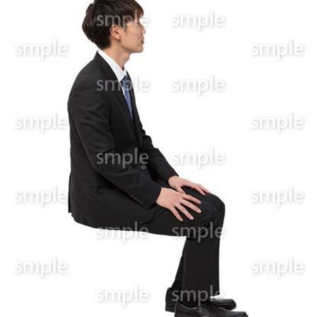 Cutout People　座る　男性　LL_043