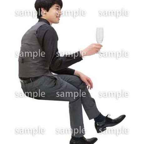 Cutout People　パーティー座る人　DD_429