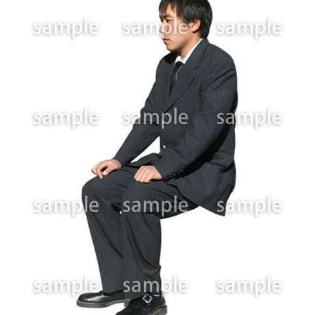 人物切抜き素材　座る人編　H_173