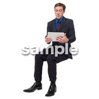 Cutout People　座る　外国人男性　LL_556