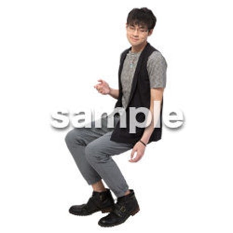 Cutout People　座る　男性　LL_472