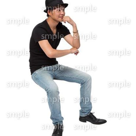 Cutout People　座る　男性　LL_483
