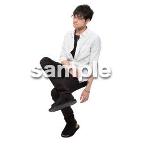 Cutout People　座る　男性　LL_347