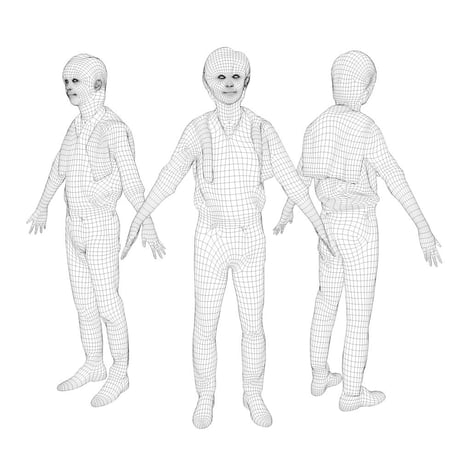 3D人モデルAポーズ　086_Ren