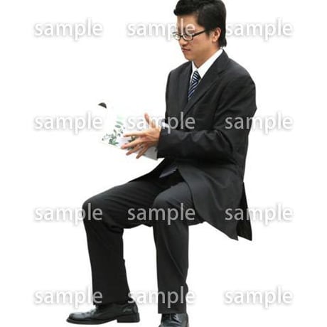人物切抜き素材　座る人編　H_161