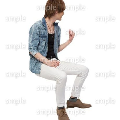 Cutout People　座る　男性　LL_403