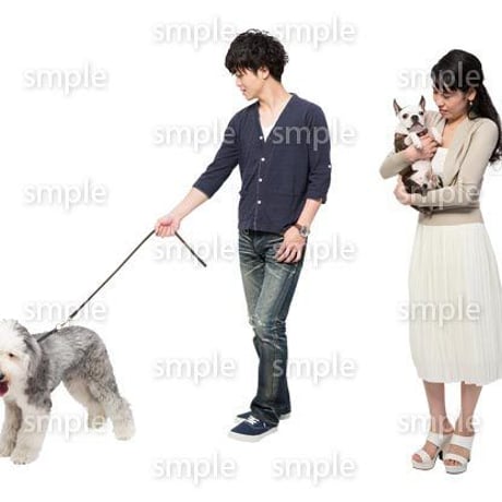 Cutout People　犬の散歩　II_477
