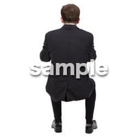 Cutout People　座る　外国人男性　LL_555