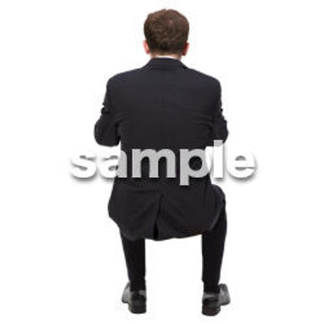 Cutout People　座る　外国人男性　LL_555
