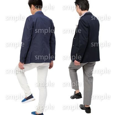 Cutout People　階段を上る動作　JJ_444