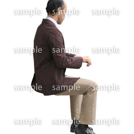 人物切抜き素材　座る人編　H_276