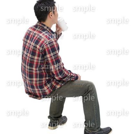 Cutout People　座る　男性　LL_449