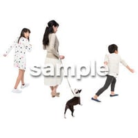 Cutout People　犬の散歩　II_459