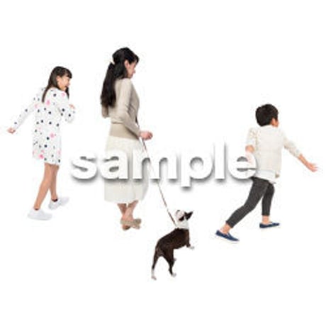 Cutout People　犬の散歩　II_459