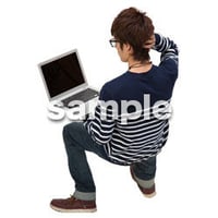 Cutout People　鳥瞰　座る男性 　FF_424