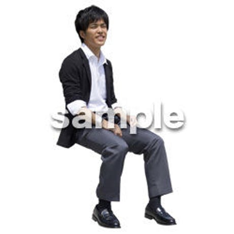 人物切抜き素材　座る人Ⅱ編　Q_410